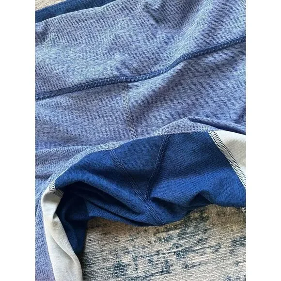 Outdoor Voices Blue Tri Tone 7/8 Warmup Athletic Leggings Medium - Picture 5 of 8